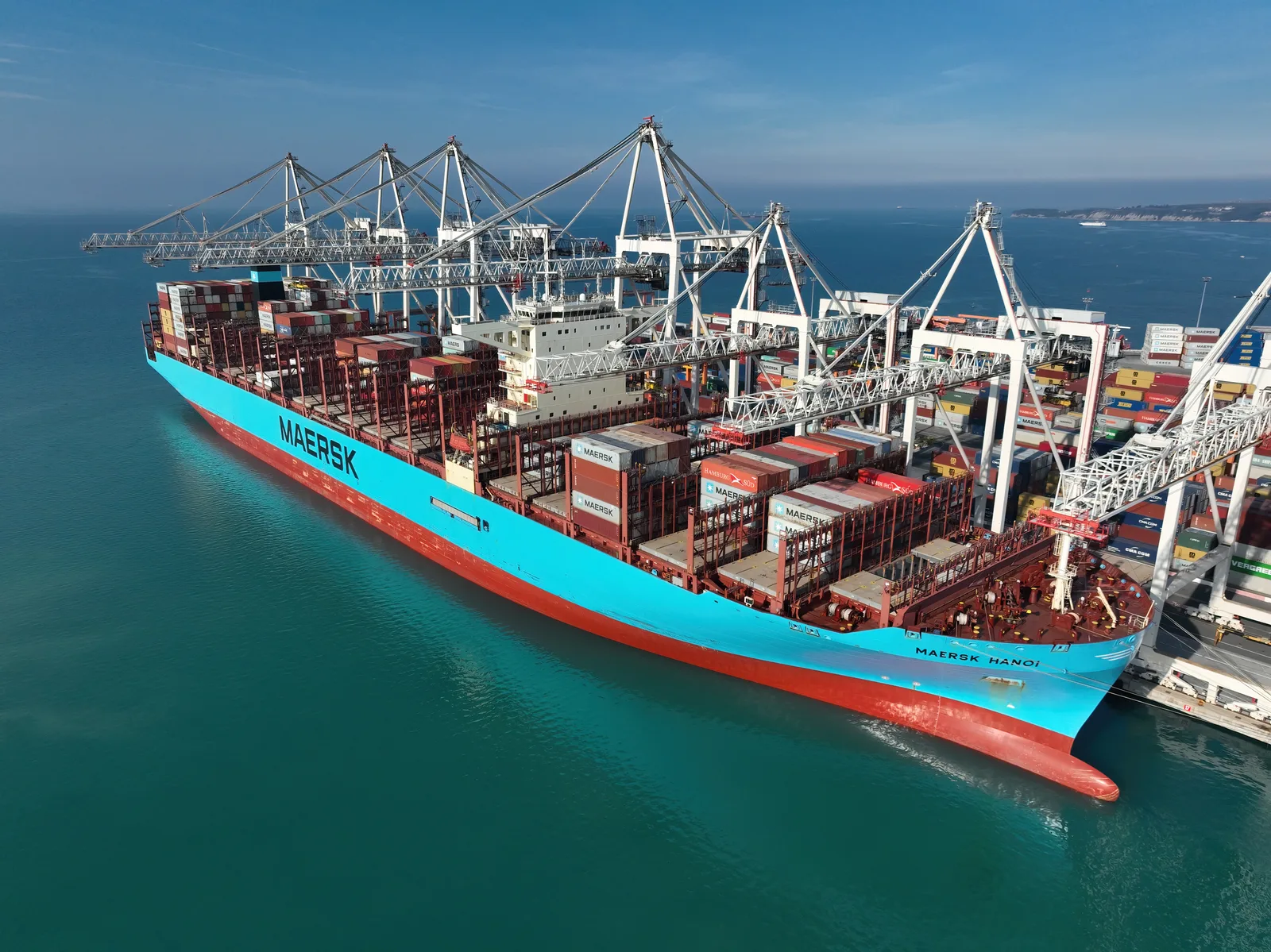 Container vessel in port