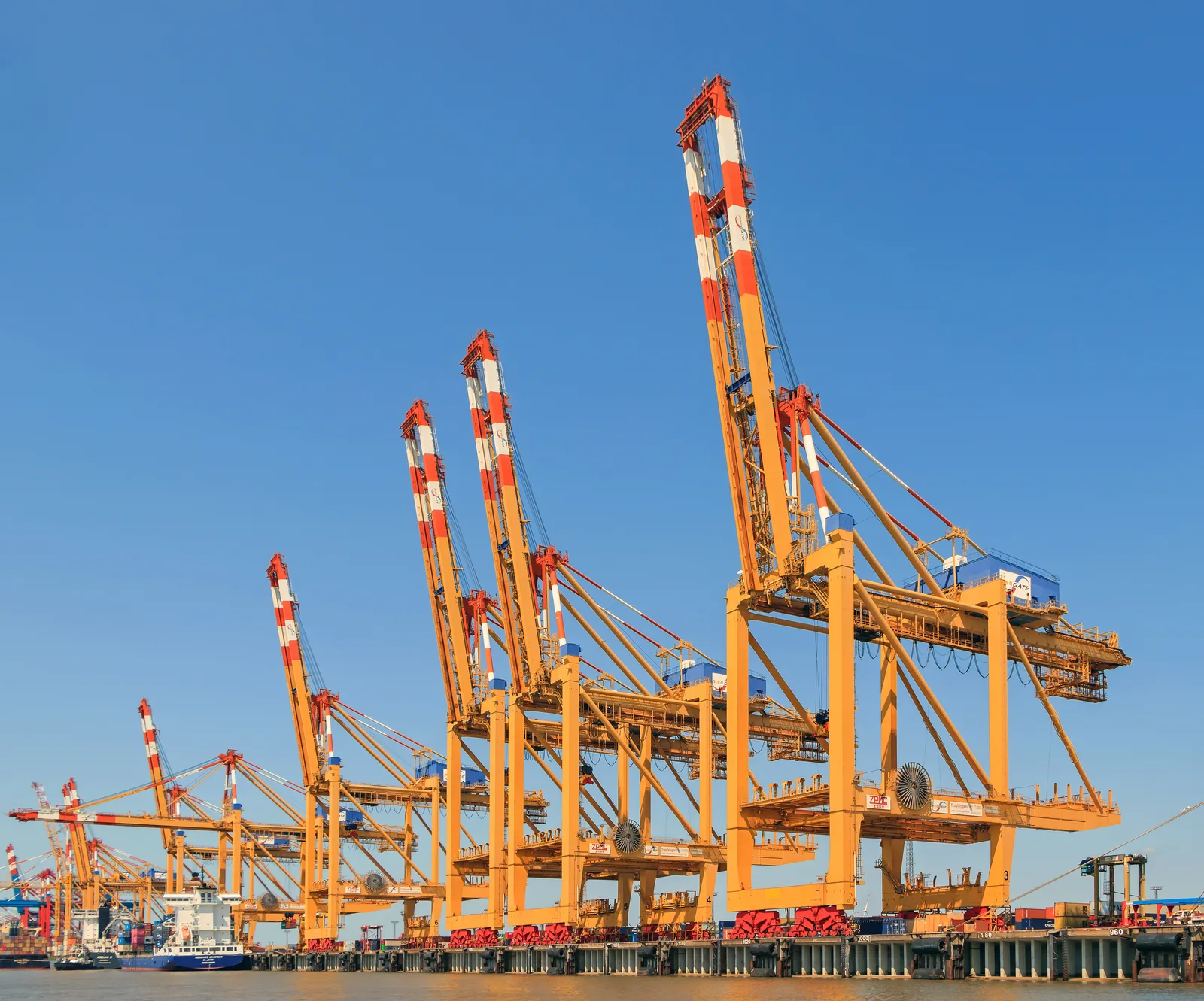 Cranes at a container terminal